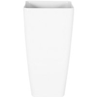 Blumentopf Weiß 40 x 40 x 76 cm Lehm-Faser-Mischung und Glasfaser Rechteckig Modernes Design - Weiß von BELIANI
