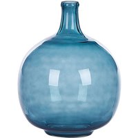 Dekovase Blau / Transparent 31 cm aus Glas mit Glänzender Oberfläche Wohnartikel Wohnung Zubehör Dekogefäß Rund Moderner Glamouröser Stil - Blau von BELIANI