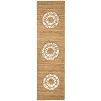 Teppich Beige Jute Rechteckig 80 x 300 cm Kurzflor Lochmuster Handgewebt Boho Stil Langer Vorleger Läufer für Fußbodenheizung Flur Eingang - Beige von BELIANI