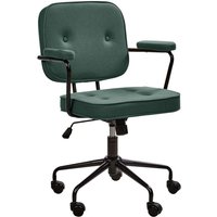 Beliani - Bürostuhl Dunkelgrün Kunstleder mit Gebremsten Rollen Armlehnen Höhenverstellbar Klssisch Retro Arbeitsstuhl Home-Office Wohnzimmer von BELIANI