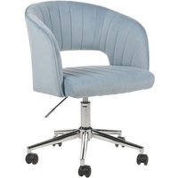 Bürostuhl Hellblau Samtstoff mit Armlehnen Höhenverstellbar Rollbar Drehbar Home-Office Büro Arbeitszimmer Ausstattung Sitzmöbel Arbeitshocker von BELIANI