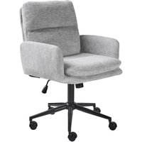 Bürostuhl Hellgrau Stoff Höhenverstellbar Drehbar Bremsbare Rollen mit Armlehnen Wippfunktion Modern Drehstuhl Büro Arbeitszimmer Homeoffice von BELIANI
