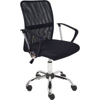 Bürostuhl Schwarz aus Stoff Höhenverstellbar Drehbar Wipp Funktion Modernes Design Schreibtischstuhl Drehstuhl für Home Office Büro von BELIANI