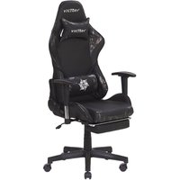 Bürostuhl Schwarz mit Militär-Muster Kunstleder höhenverstellbar mit Fußstützen Gaming Stuhl drehbar Modernes innovatives Design von BELIANI