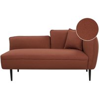 Chaiselongue Dunkelrot Stoffbezug Bouclé Rechtsseitig mit Kissen Metallbeine Modern für Wohnzimmer Schlafzimmer Wintergarten Kleine Räume von BELIANI