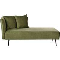 Chaiselongue Grün Stoffbezug Linksseitig mit Kissen Armlehne Metallbeine Modern für Wohnzimmer Schlafzimmer Wintergarten Kleine Räume Chaiselongue Grün Stoffbezug Linksseitig mit Kissen Armlehne Metallbeine Modern für Wohnzimmer Schlafzimmer Wintergarten Kleine Räume von BELIANI