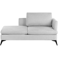 Beliani - Chaiselongue Hellgrau aus Stoff Rechtsseitig mit Kissen Metallbeinen Gepolstert Elegant Klassisch Modern Récamiere Wohnzimmermöbel von BELIANI