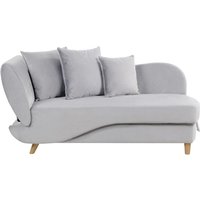 Chaiselongue Linksseitig Hellgrau Samtstoff mit Bettkasten Dekokissen Modern Récamiere Liegesofa Sitzmöbel Wohnzimmer Jugendzimmer - Grau von BELIANI