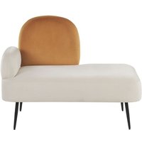 Chaiselongue Linksseitig Weiß und Orange Samt mit Metallgestell Schwarz Modern Skandi Schmal Schlicht für Wohnzimmer Schlafzimmer Büro Flur von BELIANI