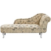 Beliani - Chaiselongue Nimes Druckstoff Rechtsseitig Holz Chesterfield Style Beliani - Chaiselongue Nimes Druckstoff Rechtsseitig Holz Chesterfield Style von BELIANI