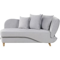 Chaiselongue Rechtsseitig Hellgrau Samtstoff mit Bettkasten Dekokissen Modern Récamiere Liegesofa Sitzmöbel Wohnzimmer Jugendzimmer - Grau von BELIANI