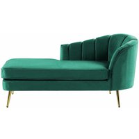 Beliani - Chaiselongue Smaragdgrün Samt Rechtsseitig mit Goldenen Metallbeinen Lehne Muschelform Glamourös Modern Muschelsofa Wohnzimmer Flur Beliani - Chaiselongue Smaragdgrün Samt Rechtsseitig mit Goldenen Metallbeinen Lehne Muschelform Glamourös Modern Muschelsofa Wohnzimmer Flur von BELIANI