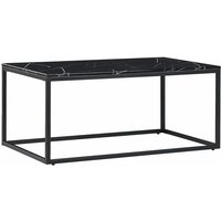 Beliani - Couchtisch Schwarz 60 x 100 cm Marmor Optik Holzfurnierte mdf Tischplatte Rechteckig Modern von BELIANI