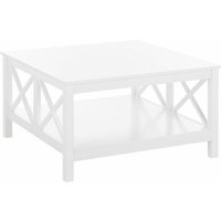Beliani - Couchtisch Weiß mdf - Platte 80 x 80 cm Doppelte x - förmige Verstrebung Kaffeetisch Lackierte Tischplatte Quadratisch Boho von BELIANI