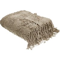 Beliani - Decke Taupe aus Baumwolle Acryl 220 x 240 cm mit Quasten Fransen Tagesdecke Kuscheldecke Wohndecke Wohnaccessoires Wohnzimmer Schlafzimmer von BELIANI