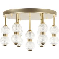 Deckenleuchte Gold aus Metall u. Glas Integriertes LED-Licht Edel Elegant Glamour Deckenlampe für Wohnzimmer Schlafzimmer Esszimmer Flur - Gold von BELIANI