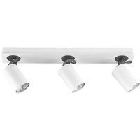 Beliani - Deckenstrahler Weiß und Schwarz Metall 3-flammig Deckenspot Rund Trommelform Schwenkbar Industrial Wohnzimmer Schlafzimmer Esszimmer Flur von BELIANI