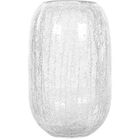 Beliani - Blumenvase Transparent Bruchglas 28 cm Oval mit Breiter Öffnung Modern Tischdeko Wohnaccessoires Deko Glasvase für Wohnzimmer Esstisch Flur von BELIANI