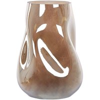 Blumenvase Goldbraun Glas 27 cm Geschwungen mit Breiter Öffnung Modern Tischdeko Wohnaccessoires Deko Glasvase für Wohnzimmer Esstisch Flur - Braun von BELIANI