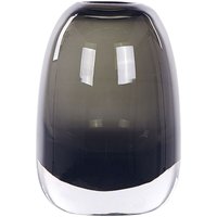 Blumenvase Dunkelgrau Glas 18 cm Oval mit Schmaler Öffnung Modern Tischdeko Wohnaccessoires Deko Glasvase für Wohnzimmer Esstisch Flur von BELIANI