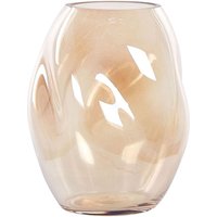 Beliani - Blumenvase Orange Glas 20 cm Bauchig Geschwungen mit Breiter Öffnung Modern Tischdeko Wohnaccessoires Deko Glasvase für Wohnzimmer Esstisch von BELIANI