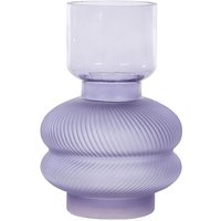 Blumenvase Violett Glas 24 cm Organische Form mit Schmalem Hals Rillen Modern Tischdeko Wohnaccessoires Deko Glasvase für Wohnzimmer Esstisch von BELIANI