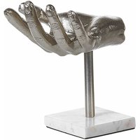 Beliani - Dekofigur in Silber aus Aluminium Hand Form 19 cm Hoch Schlüsselhalter Schmuckhalter Dekoration Dekoschale Wohnaccessoires - Silber von BELIANI