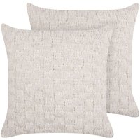 Dekokissen 2er Set Beige Gestricktes Muster 45 x 45 cm Quadratisch Modern für Wohnzimmer Schlafzimmer Sofa Sessel Bett Dekokissen 2er Set Beige Gestricktes Muster 45 x 45 cm Quadratisch Modern für Wohnzimmer Schlafzimmer Sofa Sessel Bett von BELIANI