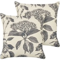 Dekokissen 2er Set Beige u. Grau Blumenmuster 45 x 45 cm Quadratisch Abnehmbarer Bezug für Wohnzimmer Schlafzimmer Sofa Sessel Bett Dekokissen 2er Set Beige u. Grau Blumenmuster 45 x 45 cm Quadratisch Abnehmbarer Bezug für Wohnzimmer Schlafzimmer Sofa Sessel Bett von BELIANI