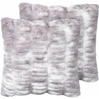 Beliani - Dekokissen 2er Set Hellgrau aus Kunstfell 45 x 45 cm Quadratisch Flauschig Weich Deko Dekoration Wohnaccessoires für Wohnzimmer Schlafzimmer Beliani - Dekokissen 2er Set Hellgrau aus Kunstfell 45 x 45 cm Quadratisch Flauschig Weich Deko Dekoration Wohnaccessoires für Wohnzimmer Schlafzimmer von BELIANI