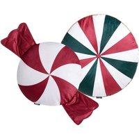 Dekokissen 2er Set TWIRL TREATS Samtstoff 55 x 55 cm 40 x 40 cm Bunt Weihnachtsmotiv von BELIANI