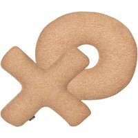 Beliani - Dekokissen 2er Set Hellbraun Webpelz mit Füllung ⌀ 46 und 51x51 cm Teddy-Optik X-Form O-Form Tic-Tac-Toe Modern Wohnzimmer Schlafzimmer Deko von BELIANI