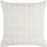 Beliani - Dekokissen Hellbeige / Weiß Karomuster 45 x 45 cm Quadratisch Modern für Wohnzimmer Schlafzimmer Sofa Sessel Bett - Beige von BELIANI