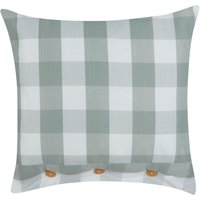 Dekokissen Mintgrün / Weiß Karomuster 45 x 45 cm Quadratisch mit Knöpfen für Wohnzimmer Schlafzimmer Sofa Sessel Bett - Grün von BELIANI