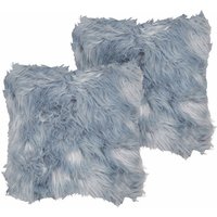 Beliani - Dekokissen Blau im 2er Set Plüschbezug 42 x 42 cm Felloptik Plüschkissen Flauschiges Zierkissen Wohnzimmer Salon Schlafzimmer Beliani - Dekokissen Blau im 2er Set Plüschbezug 42 x 42 cm Felloptik Plüschkissen Flauschiges Zierkissen Wohnzimmer Salon Schlafzimmer von BELIANI