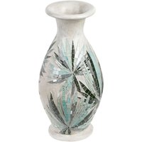 Dekorative Vase creme Farbe Terrakotta Mosaik natürlicher Stil Wohndekoration für getrocknete Blumen - Weiß von BELIANI