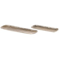 Dekoschale 2er Set Gold Aluminium Rechteckig Modern Glamourös Wohnaccessoires Wohnzimmer Schlafzimmer Flur Eingangsbereich Deko Wohnzubehör von BELIANI