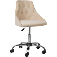 Beliani - Arbeitshocker Beige aus Samtstoff Bürostuhl mit Rollen Elegant Klassisch Beliani - Arbeitshocker Beige aus Samtstoff Bürostuhl mit Rollen Elegant Klassisch von BELIANI