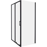 Duschkabine Schwarz aus Sicherheitsglas Aluminium Rahmen Einzeltür Schiebetür mit Magnetschloss 80x100x185cm Duschabtrennung Modernes Design von BELIANI