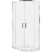 Duschkabine Silber Sicherheitsglas u. Aluminiumprofile 80x80 cm Halbrund 185 cm Hoch mit Magnetschloss u. 2 Schiebetüren Modern Duschabtrennung Duschkabine Silber Sicherheitsglas u. Aluminiumprofile 80x80 cm Halbrund 185 cm Hoch mit Magnetschloss u. 2 Schiebetüren Modern Duschabtrennung von BELIANI