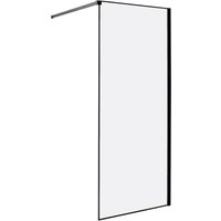 Duschwand Schwarz aus Sicherheitsglas Rahmen Aluminium Duschabtrennung ohne Türen Walk-in-Dusche 80 x 190 Elegant Modern Minimalistisch Duschwand Schwarz aus Sicherheitsglas Rahmen Aluminium Duschabtrennung ohne Türen Walk-in-Dusche 80 x 190 Elegant Modern Minimalistisch von BELIANI