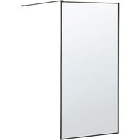 Beliani - Duschwand Schwarz aus beständigem Temperglas schwarze Aluminiumprofile Duschabtrennung ohne Türen Walk-in-Dusche 100 x 190 Elegant Modern von BELIANI