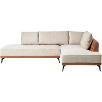 Ecksofa Beige u. Braun aus Stoff Kunstleder Linksseitig 3-Sitzer für 3 Personen Modernes Design Couch Sofa für Wohnzimmer Ecksofa Beige u. Braun aus Stoff Kunstleder Linksseitig 3-Sitzer für 3 Personen Modernes Design Couch Sofa für Wohnzimmer von BELIANI