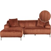 Ecksofa STENUM Cord Braun rechtsseitig von BELIANI