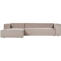 Ecksofa Taupe Samt L-förmig 3-Sitzer Sofa mit Chaiselongue Rechtsseitig Wohnzimmermöbel Modern Wohnzimmer Ausstattung Wohnecke Sitzecke von BELIANI