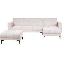 Ecksofa mit Ottomane Cremeweiß aus Stoff Gesteppt Linksseitig 4-Sitzer Verstellbare Rückenlehne Schlaffunktion L-Form Schlafsofa Wohnzimmer Ecksofa mit Ottomane Cremeweiß aus Stoff Gesteppt Linksseitig 4-Sitzer Verstellbare Rückenlehne Schlaffunktion L-Form Schlafsofa Wohnzimmer von BELIANI