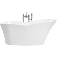 Badewanne Sanitäracryl Weiß 170 x 80 cm Freistehend Oval Einzigartig Exklusiv - Silber von BELIANI