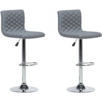 Eleganter Barstuhl 2er Set Grau Stoff Höhenverstellbar Rückenlehne Modern von BELIANI