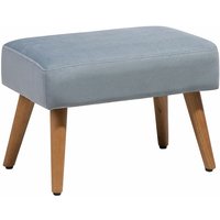 Beliani - Sitzhocker Grau Samtstoff Holzbeine Modern/Eleganz - Heller Holzfarbton von BELIANI