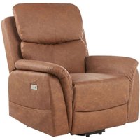 Elektrischer Fernsehsessel GLORIE mit Massagefunktion Kunstleder Braun von BELIANI